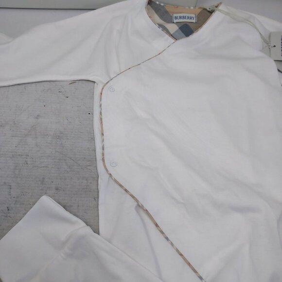 Burberry White Baby Check Bodysuit Bib Box - Picture 9 of 11